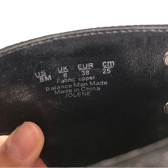 Carlos Santana Jolene Lace-Up Stacked Heel Black Size 8 Peep Toe Suede Fabric - Picture 6 of 7